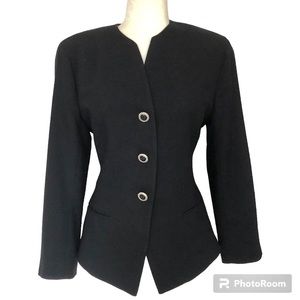 Jones New York 100% Pure Wool Black Blazer Jacket